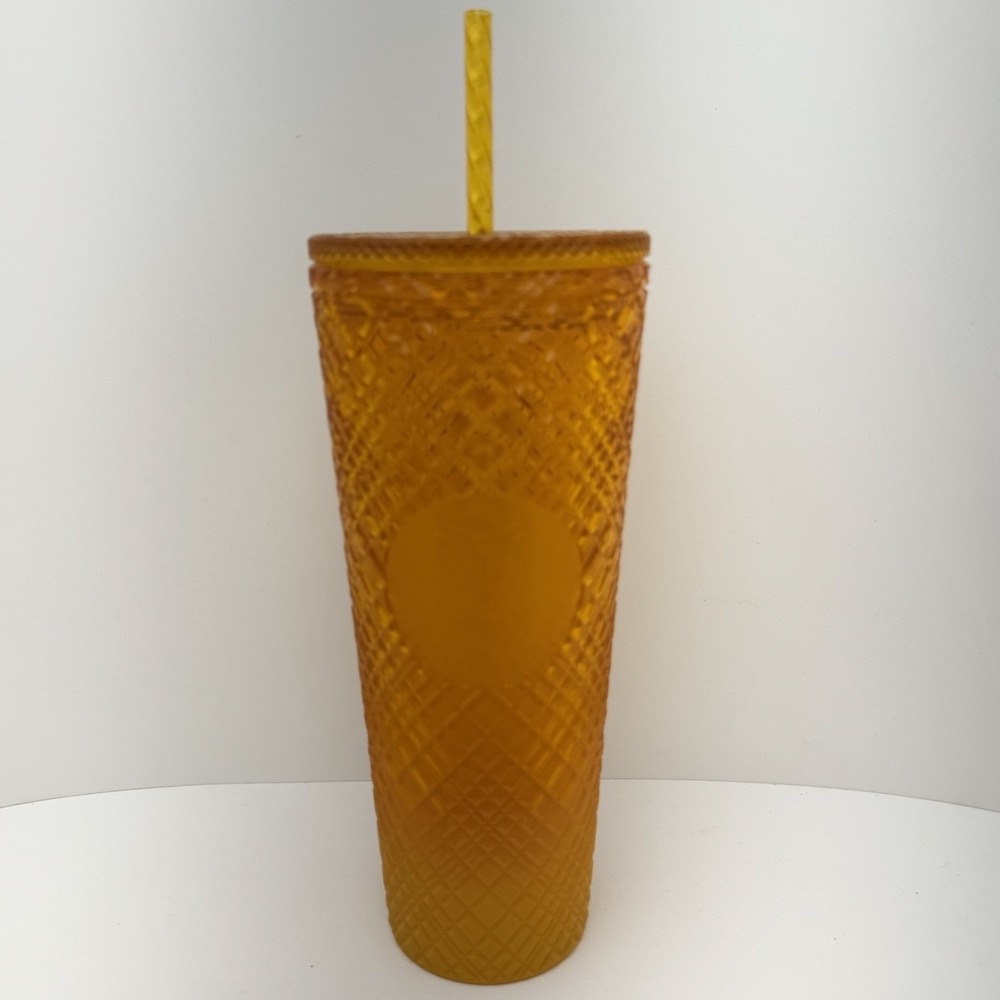 Starbucks Mango Venti Tumbler Orange Yellow Ombre Jeweled 24oz Summer‎ 2022 New